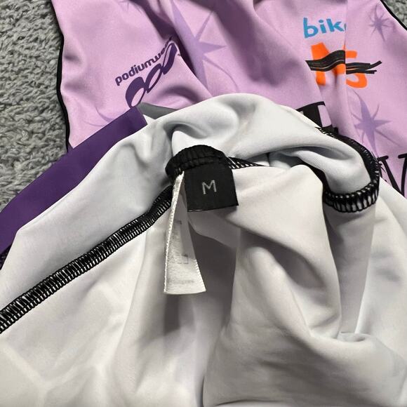 Podiumwear Tank Top Shirt Womens Medium Racer back Cycling Pockets Beehive MS - Picture 6 of 7